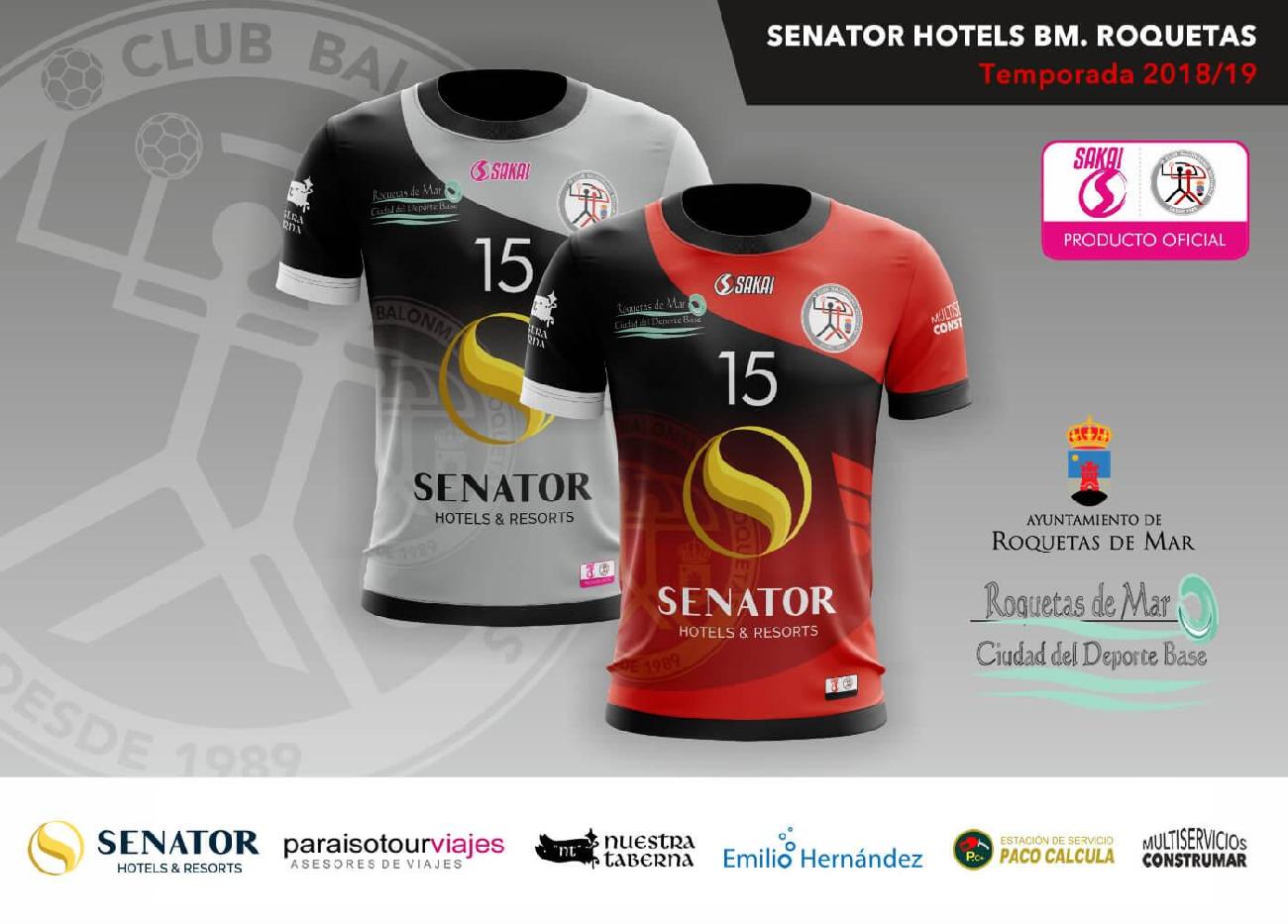 Camiseta oficial Senator Hotels BM. Roquetas 2018-19